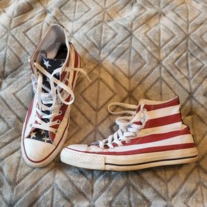 American Flag Chuck Taylors M 6.5/W 8.5